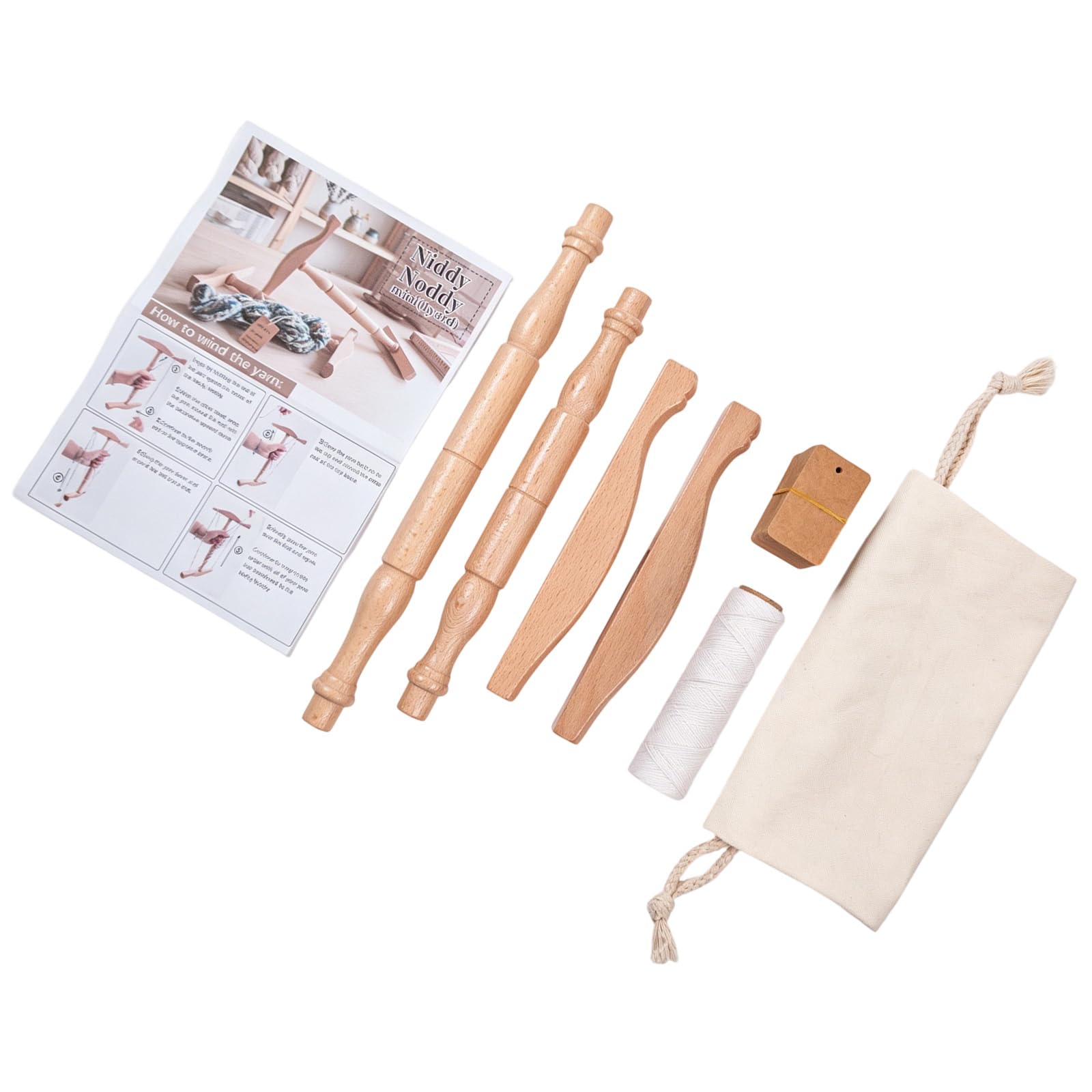 Oxxggkao I Shaped Wooden Thread Spindle Ergonomic Yarn Winder Multipurpose Thread Management Tool for Weaving Knitting Craft Wooden Roll Owner