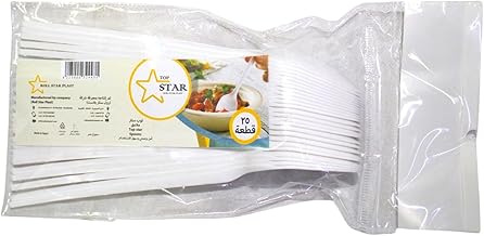 Top Star Plastic Spoon 25-Pieces Set, White/Clear