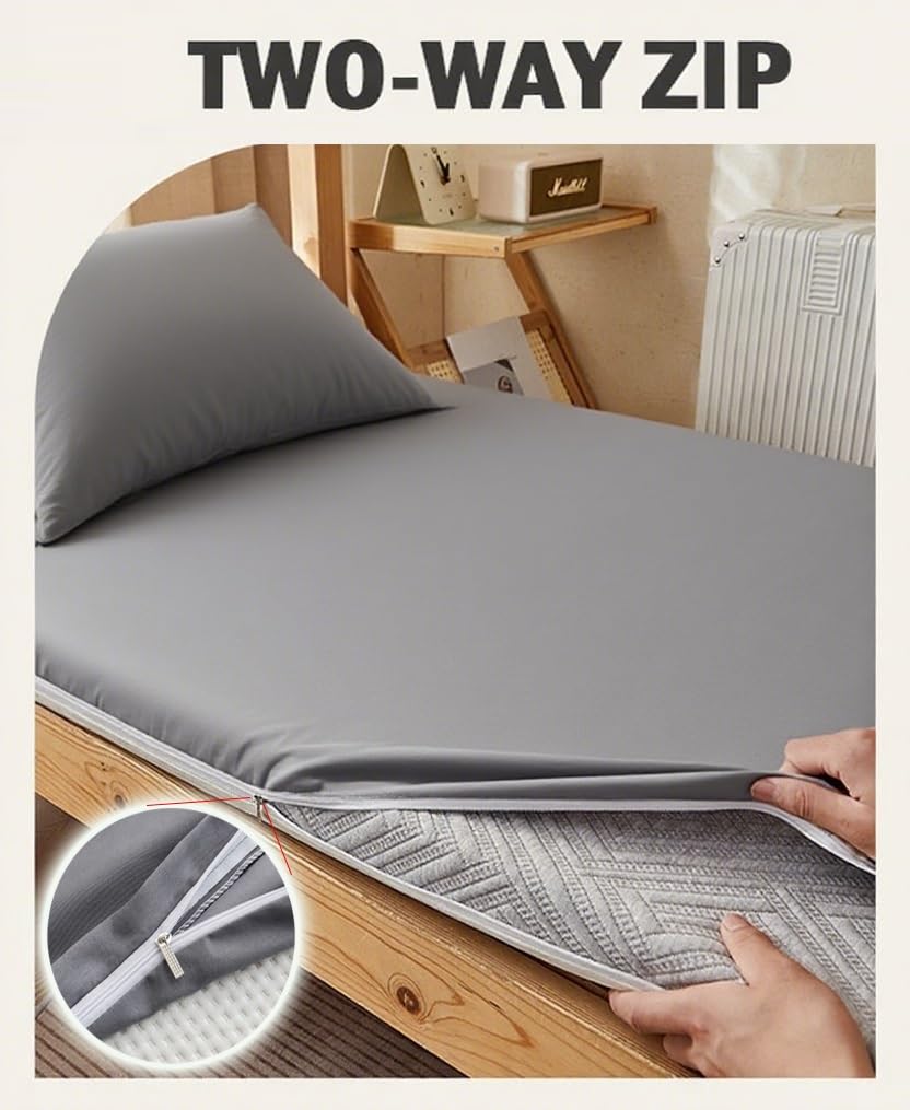 Coprimaterasso futon giapponese, verde, per camper e ospiti, 120 x 200 cm (adatto per spessore da 1 a 6 cm), design impermeabile e traspirante