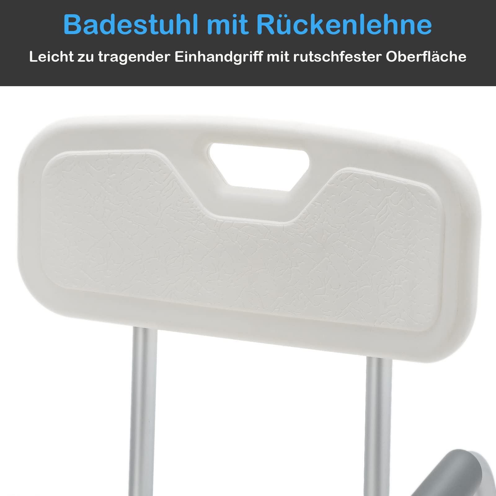 LARS360 Silla de ducha con reposabrazos extraíble y respaldo, taburete de baño, altura ajustable, antideslizante, hasta 150 kg, para personas mayores, discapacitados y embarazadas (Type C)