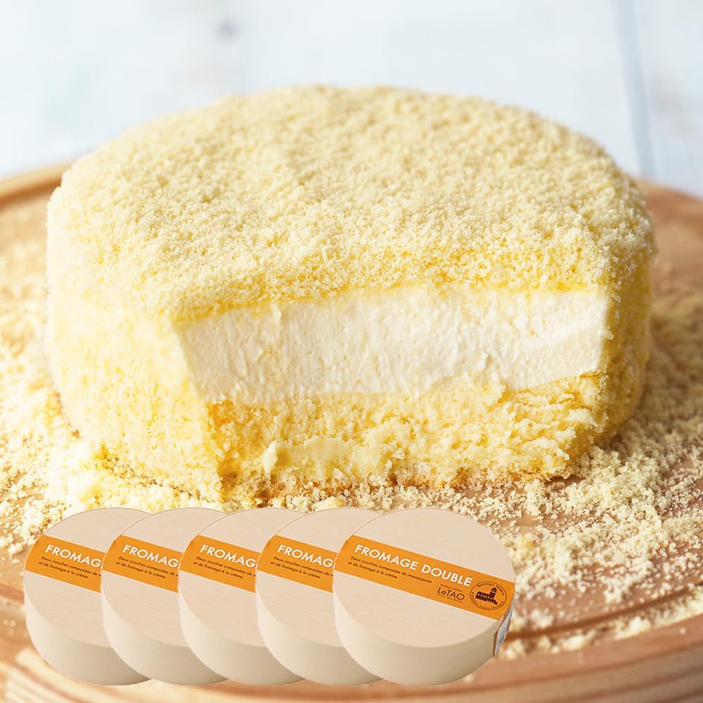 LeTAO5-Piece Set Double Fromage Cheesecake, Diameter 4.7 Inches 12 cm, Gift, Frozen Cake