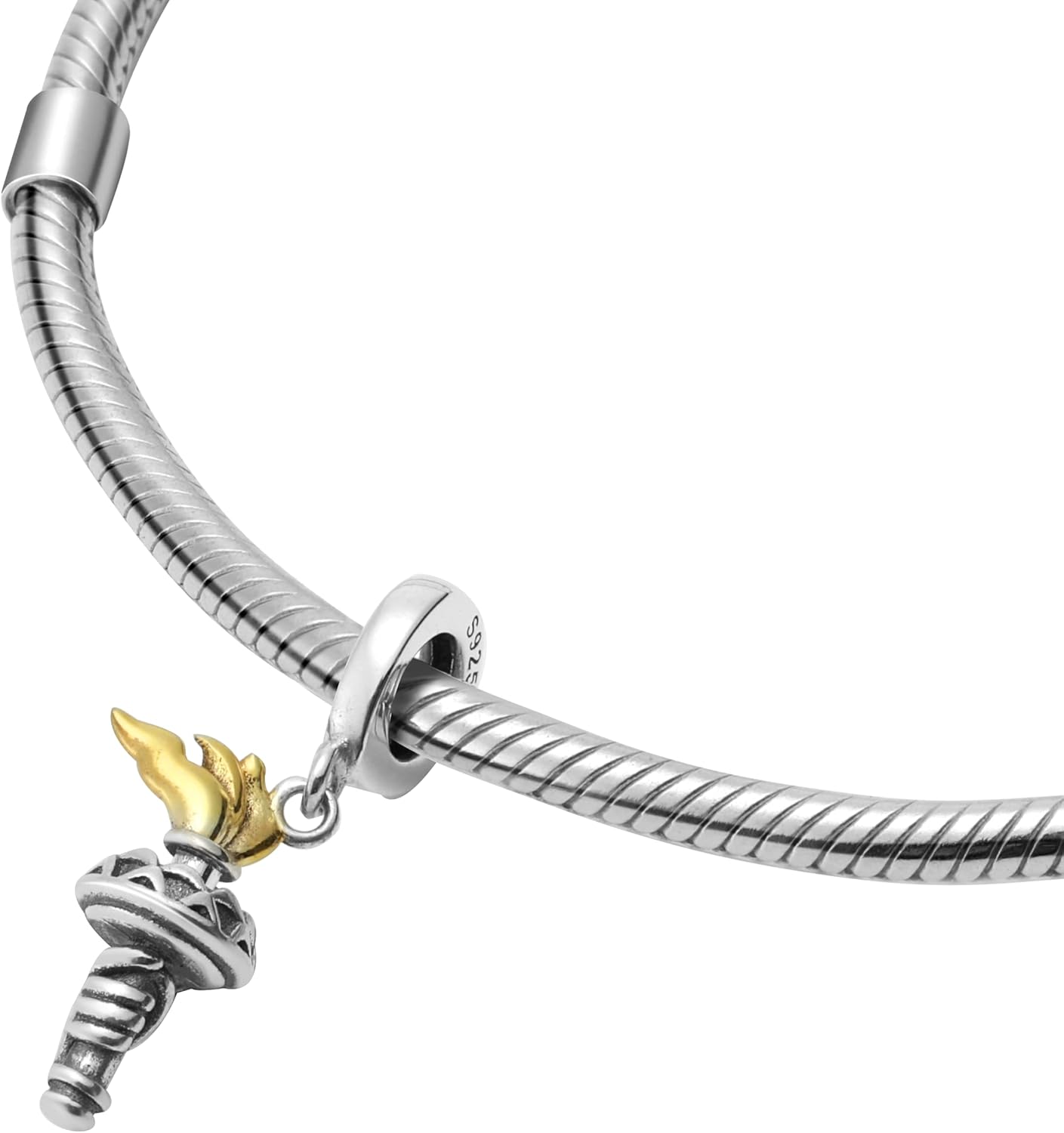Statue of Liberty Torch NEW YORK CITY NYC 925 Sterling Silver Charm Bead For Pandora & Similar Charm Bracelets or Necklaces - Image 3