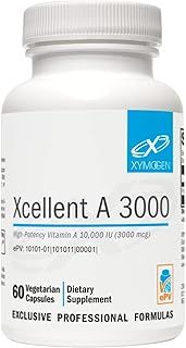 XYMOGEN Xcellent A 3000 - Supports Immune Function, Cellular Health & Mucosal Surfaces - Vitamin A as Retinyl Palmitate - Vegetarian, Non-GMO & Gluten Free - 60 Capsules