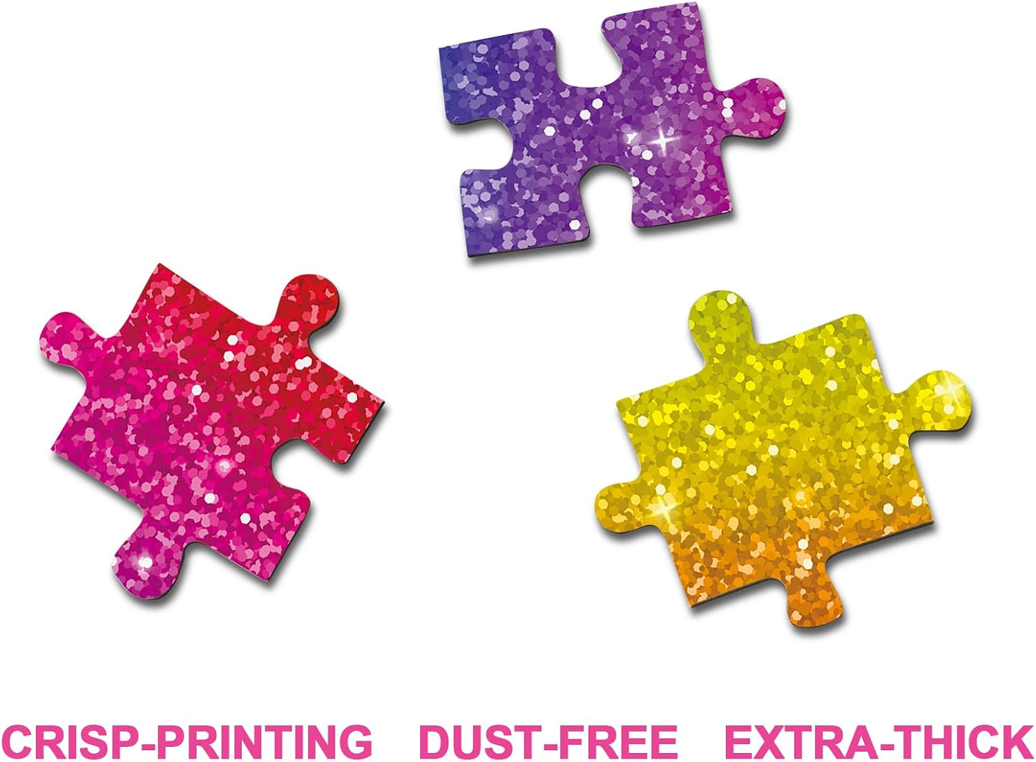 Colorful Puzzles 1000 Piece for Adults, Shiny Rainbow Jigsaw Puzzles Beautiful Glitter Art Puzzle, Funny Sparkle Twinkle Puzzle Blingbling As Home Decor