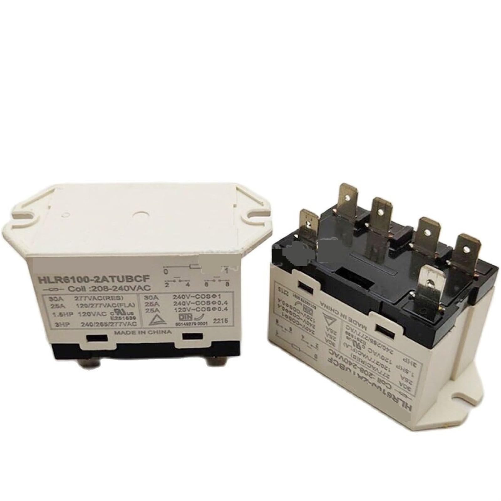 HLR6100-2ATUBCF Relay Compressor Relay 208-240VAC - 6-Pin 30A Relay For ...