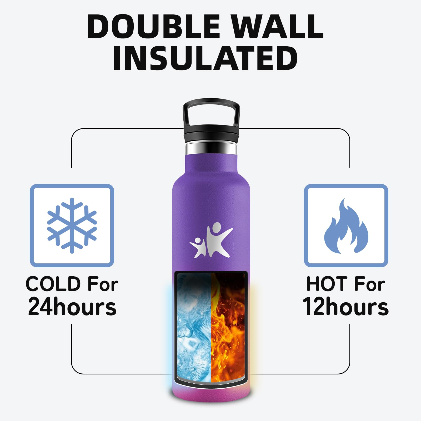 Borraccia Termica- Borraccia 500 ml- Borracia con Cannuccia- Senza Perdite- Bottiglia Termica- Isolato Sottovuoto- Borracce Bambini, Borracce Termiche per Campeggio, Caffè, Viaggio, Palestra