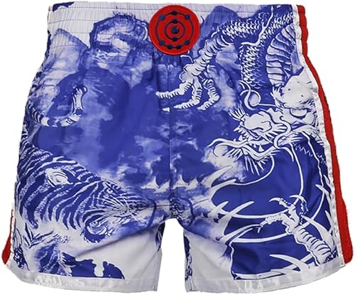 Miniatura 59 de Fluory - Pantalones cortos de lucha para muay thai, shorts de MMA, ropa de entrenamiento para lucha en jaula, grappling, artes marciales, kickboxing