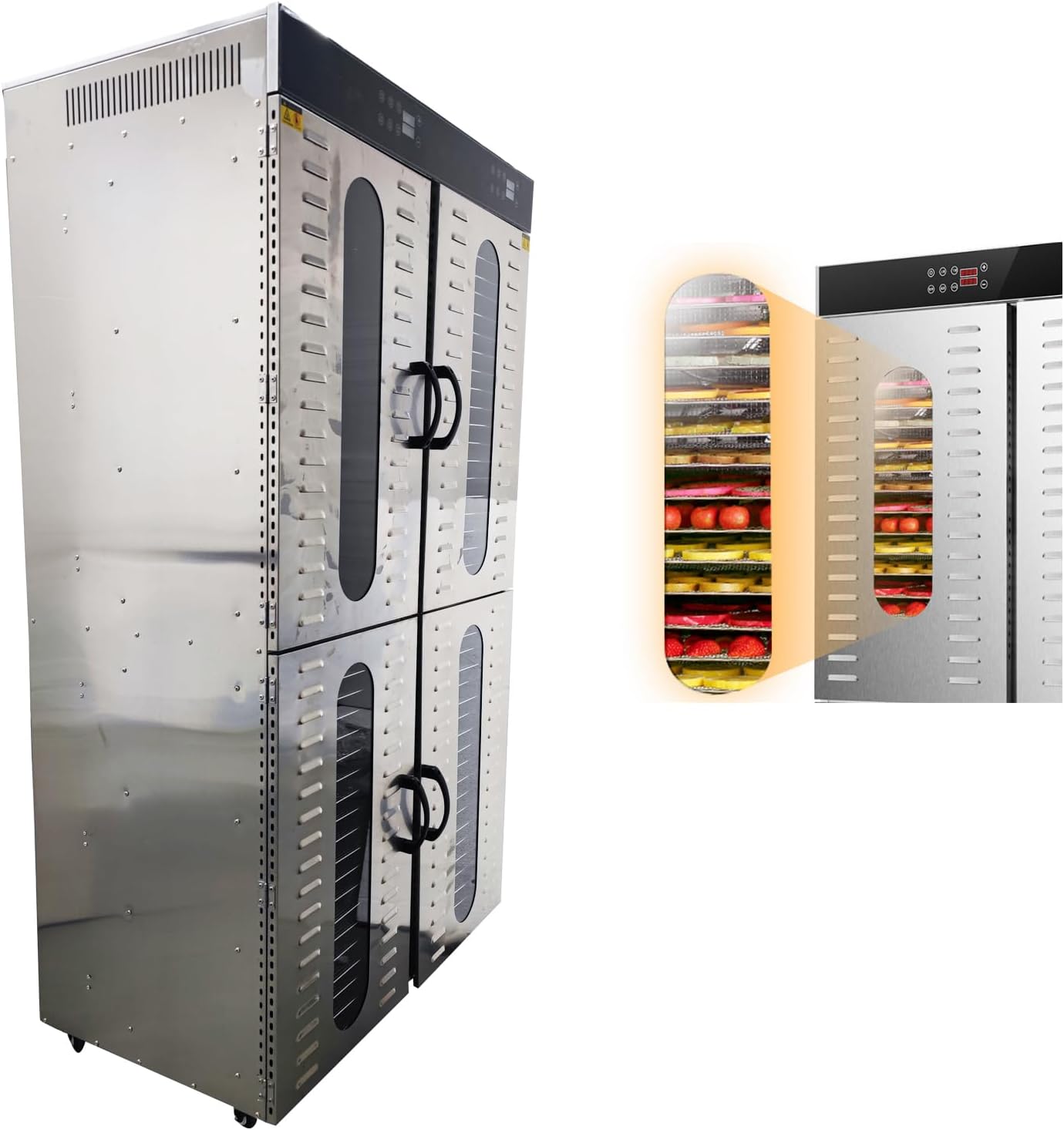 Food Dehydrator Machine 88-Layer Dryer Machine Commercial Food Dryer Tool with Adjustable Temperature and Time 220V 4.8KW