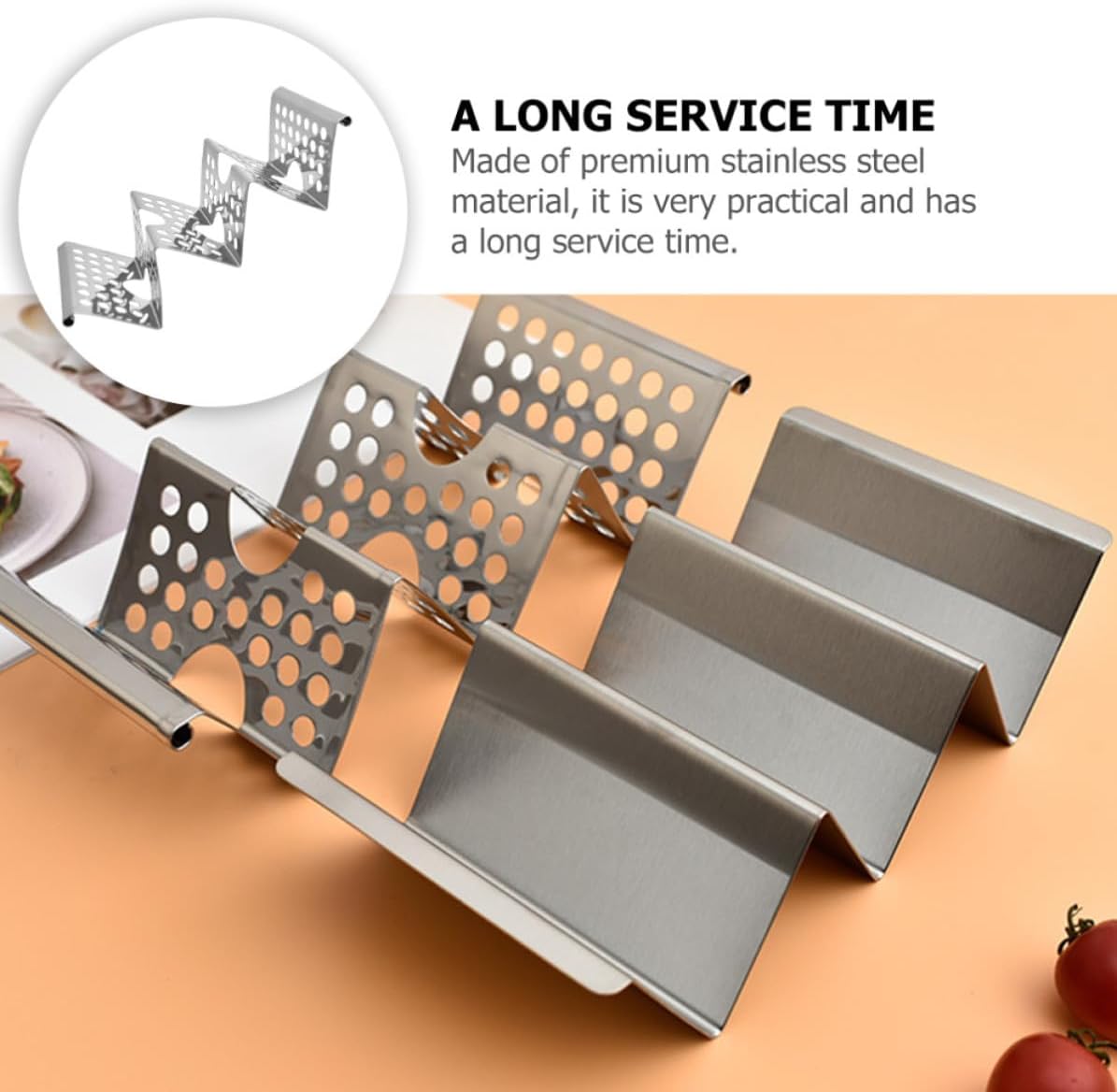Stainless Steel Taco Holder Rack for Burritos, Stackable