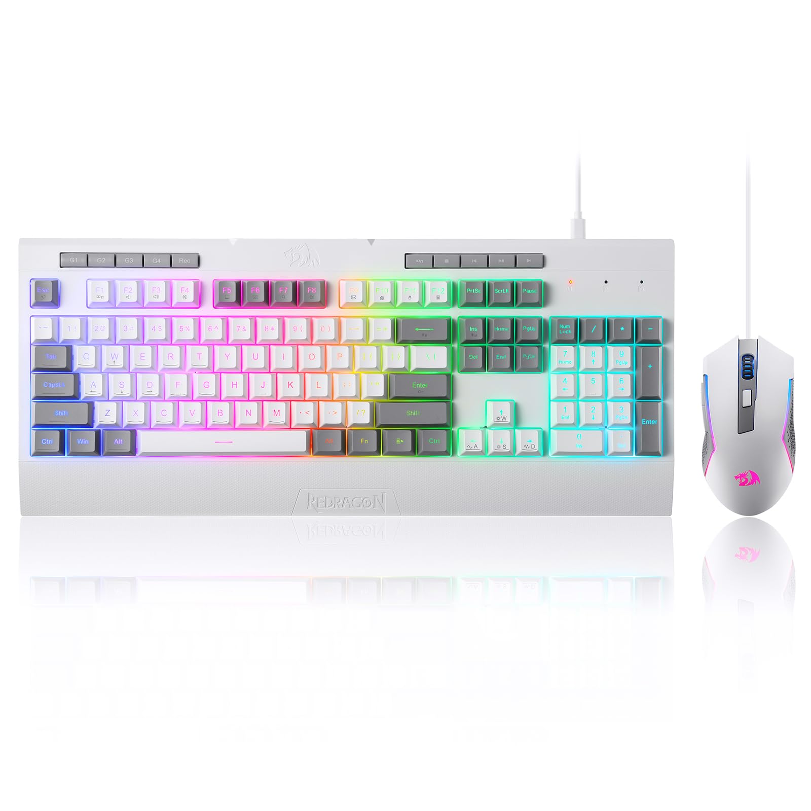 Redragon S151 Gaming Keyboard & Mouse Combo, 104 Keys K525 Wired RGB Membrane Keyboard and 10000 DPI Wired M616 Gaming Mouse Bundle-image-15
