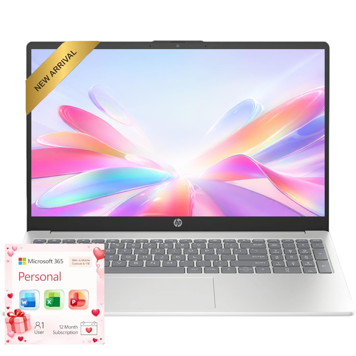 HP 15.6" Business Laptop Computer • 2026 Edition • 16GB RAM • 1.1TB Storage (1TB OneDrive + 128GB SSD) • Intel 4-Core N100 CPU • Copilot AI • Windows 11 with Microsoft 365 • w/o Mouse