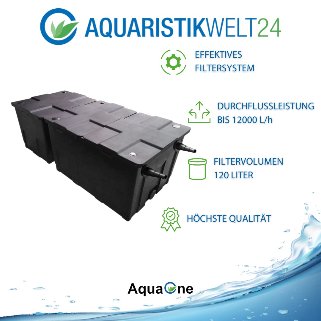 AquaOne Filtro per laghetto CBF-550 B I Filtro istantaneo per laghetti fino a 90.000 litri, filtro biologico per laghetti con facilità e facilità di utilizzo, facile pulizia, acqua pulita nel laghetto