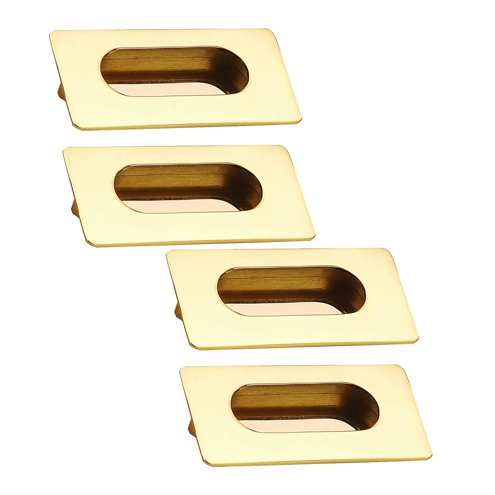 Vakorise Gold Recessed Sliding Door Handles, Zinc Alloy Recessed Pulls Sliding Door Handle Multiple Sizes 4 Pieces