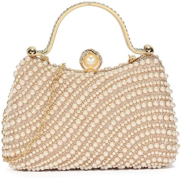 Girly HandBags Womens Beaded Diamante Clutch Bag