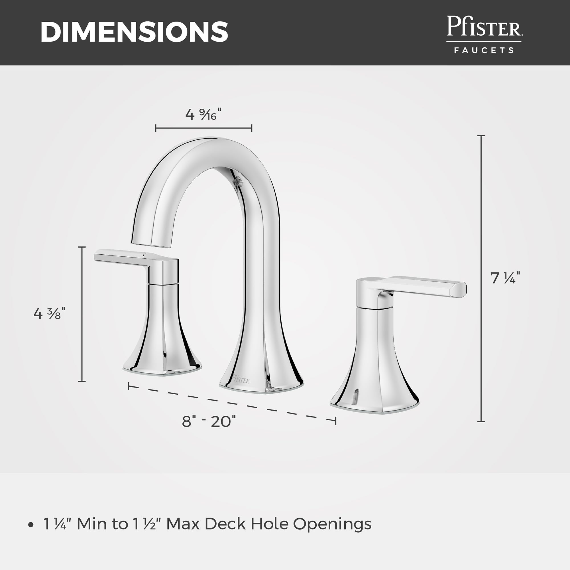 Pfister Vaneri LF049VRICC - Grifo para lavabo de baño, 20.3 cm, 2 asas, 3 agujeros, acabado cromado pulido