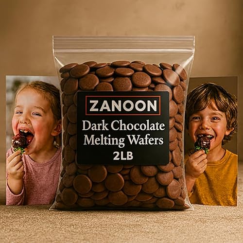 Miniatura 4 de Obleas de chocolate negro para derretir 2 libras, suaves y cremosas, perfectas para moldear, sumergir y fuentes de chocolate, 32 onzas por ZANOON