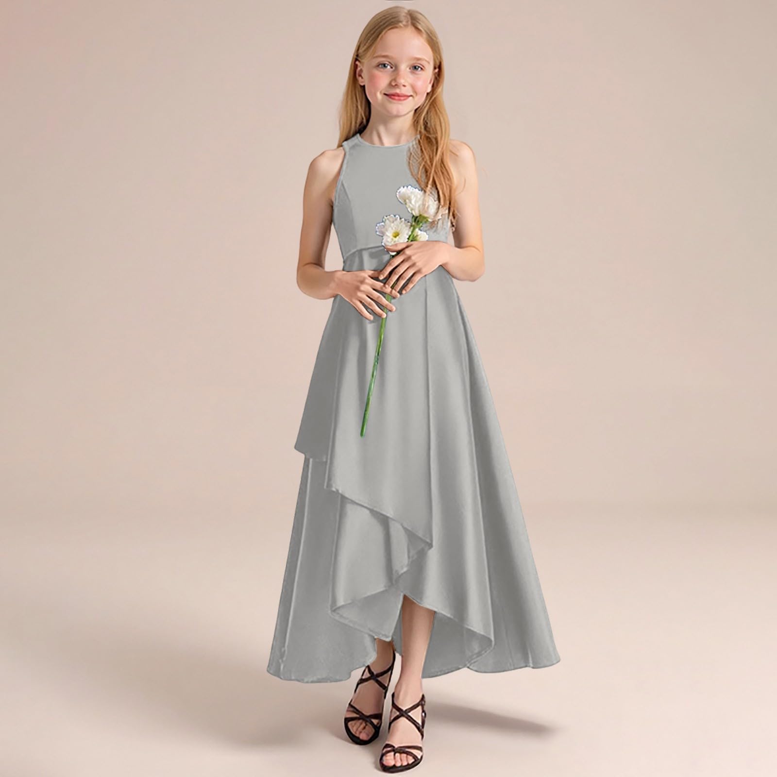 Abiti da Cerimonia per Ragazze, Abiti da Festa per spettacoli, Eleganti Abiti Estivi Senza Maniche per Bambine, Bambine e Adolescenti