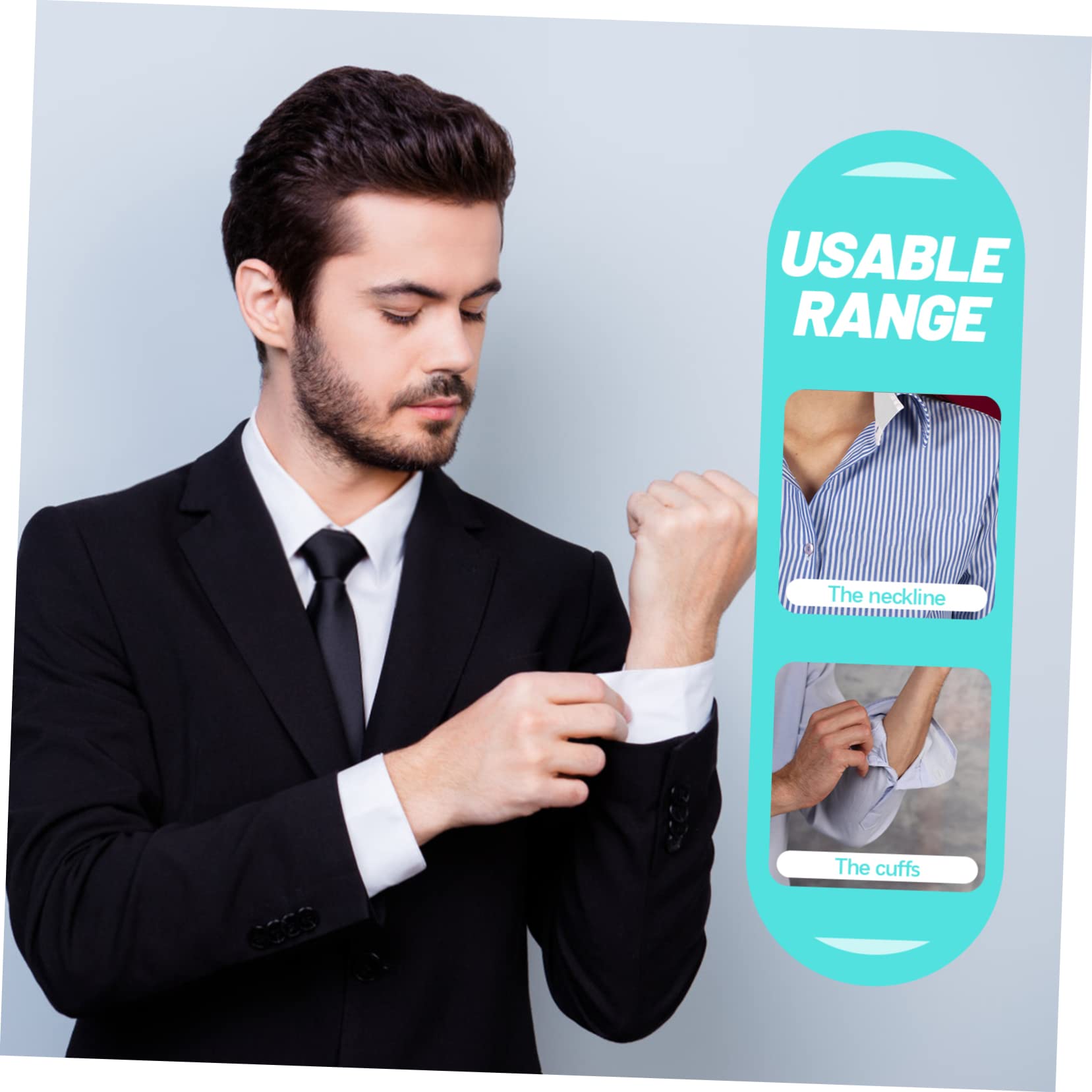 Healeved 1 Roll Neckline Sweat Pad Sweat Pads for Shirt Collar Sweat Absorption Stickers Sweat Pads for Hat Sweat Pads for Neck Liner Caps Sweat Liner Hat Sweat Pad Man Hat Non-Woven Fabric