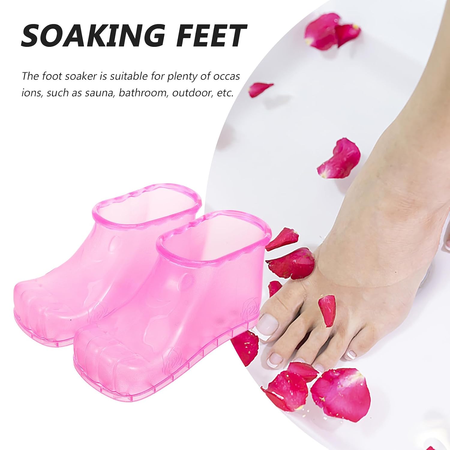 Foot Spa Shoes Sole Massage Design Portable Foot Soak Tub Boots (Small Women 11 Men 9.5) Pink Easy to Clean Sturdy Material