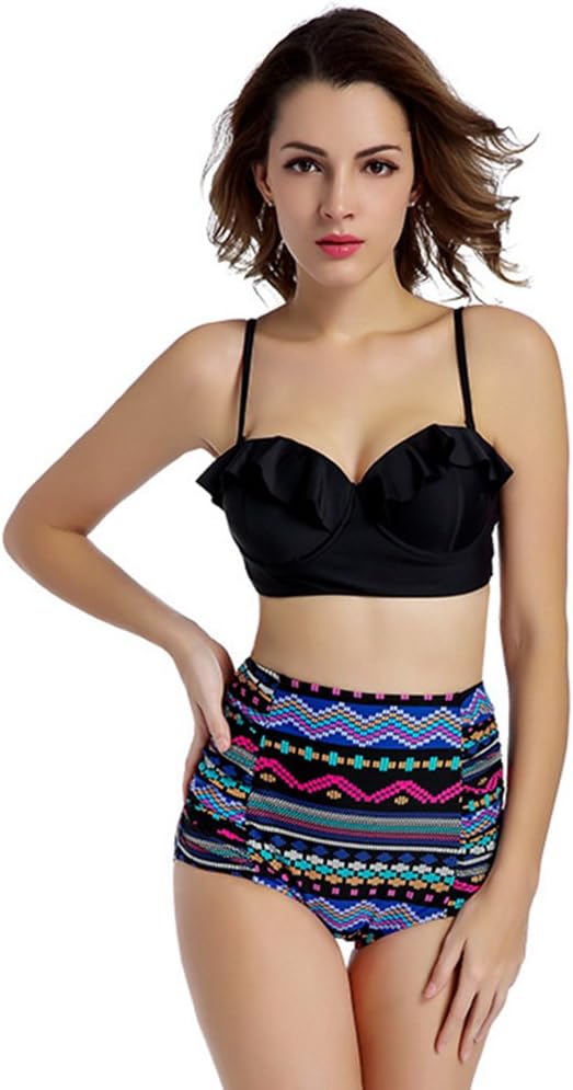 Women's High Waist Two Pieces Bikini Bathing Suit