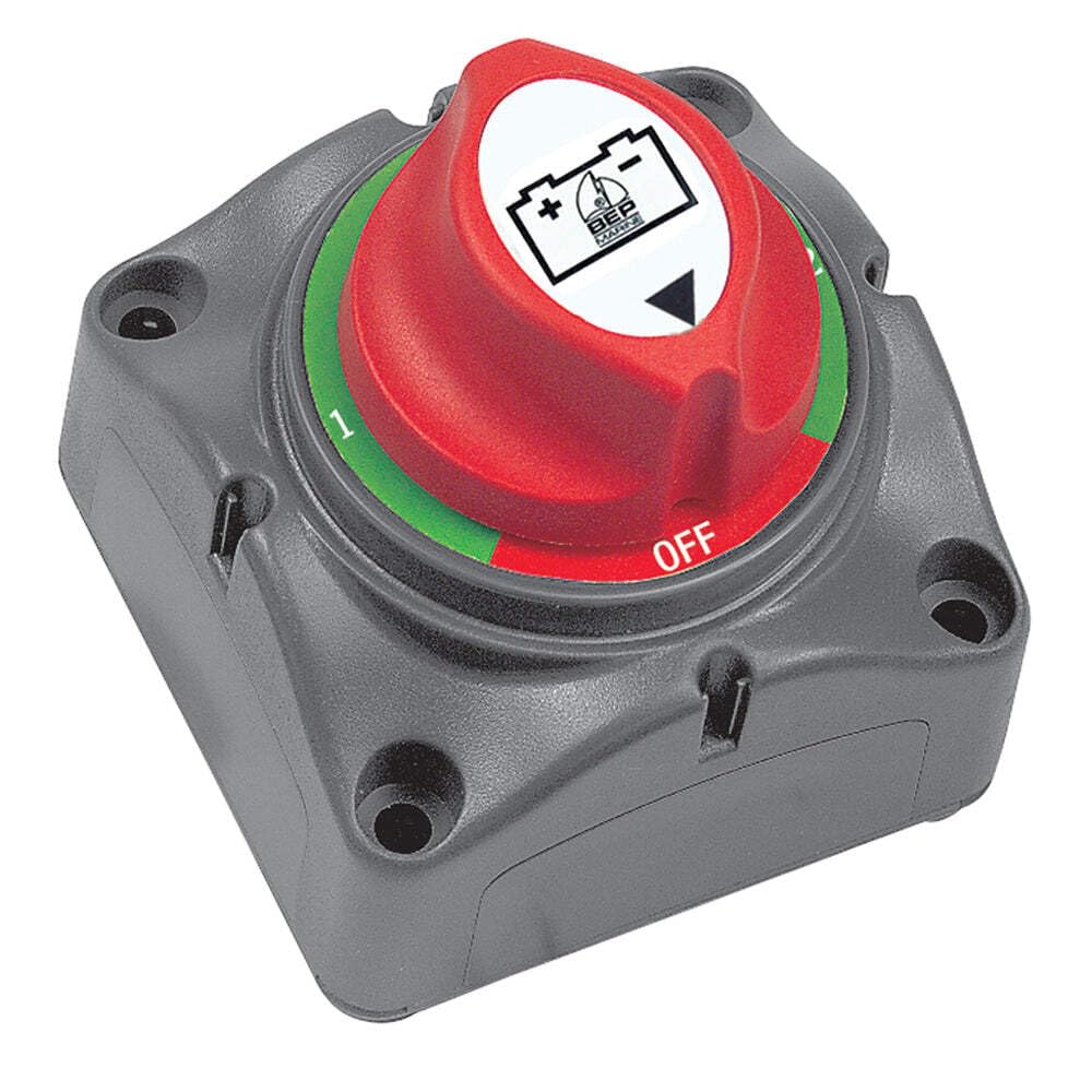 701S Battery Switches - 1-2-Both-Off, Gray, Red, 2.75" x 2.75" x 3"