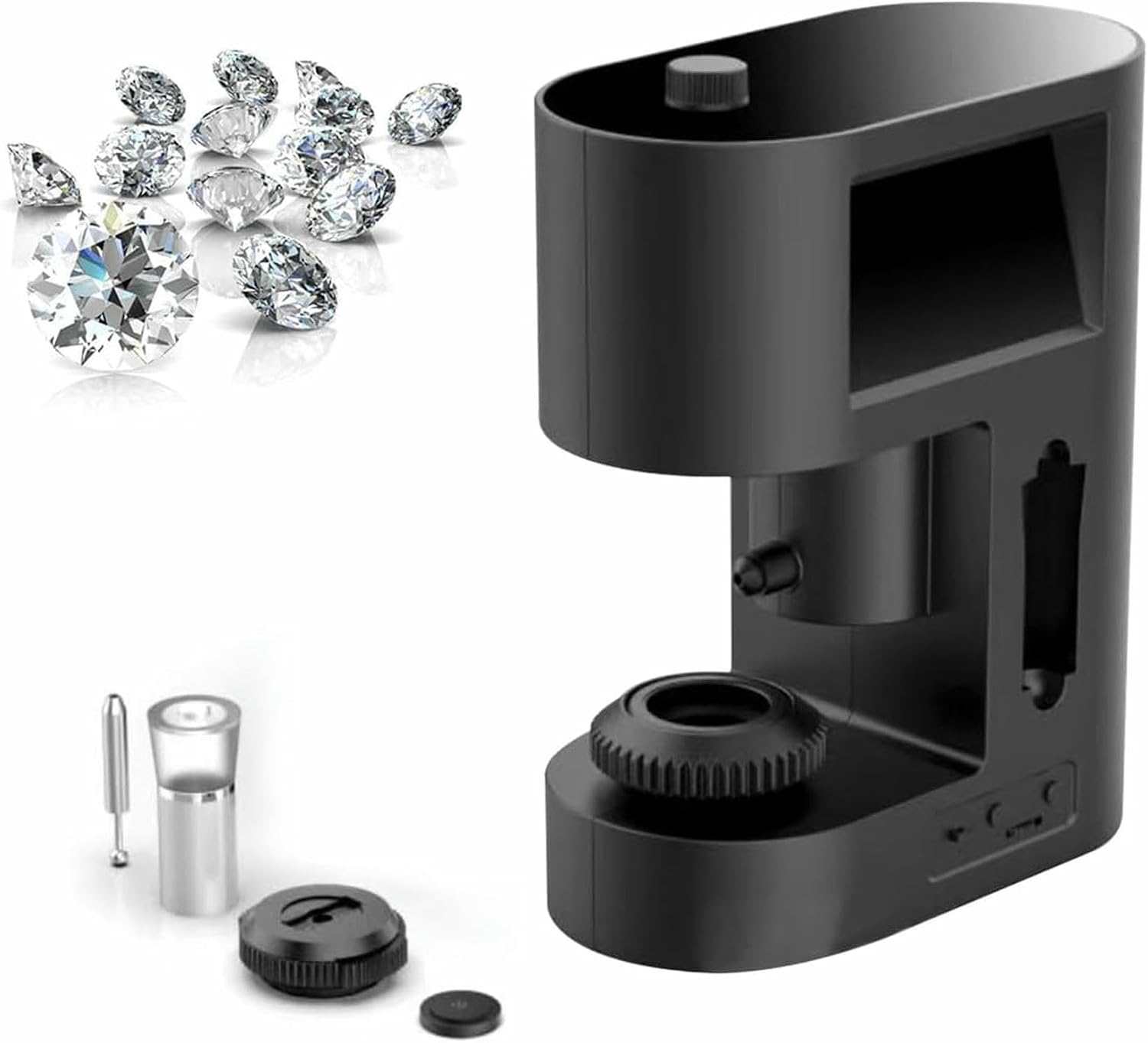 Professional Digital Diamond Girdle Viewer with LED Fill Light, Adjustable Focus for Clear Image, Ideal for Jewelry Appraisal and Gemstone Inspection