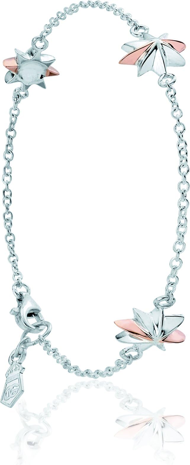 Clogau Gold 924 Silver and 9ct Rose Gold Seren Star Bracelet of Length 19cm
