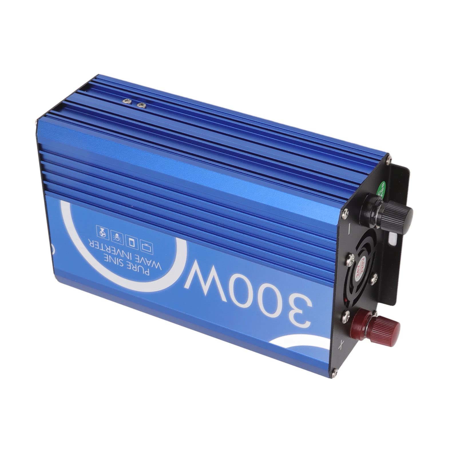 Inverter di Potenza a Onda Sinusoidale Pura da 300 W Controllo Intelligente Durevole per Elettrodomestici Veicoli Alluminio 8,9x4,6x2,8 Pollici