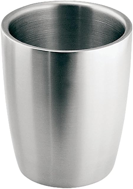 iDesign 21860 Forma Toothbrush Cup, Modern Design Toothbrush Holder, Made of Stainless Steel, Brushed Stainless Steel
