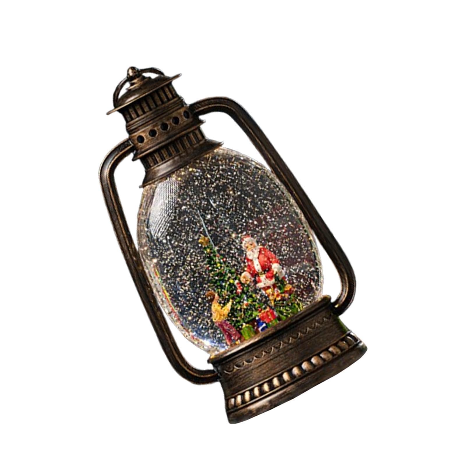 Adornos navideños brillantes y linternas con figuras decorativas para el hogar