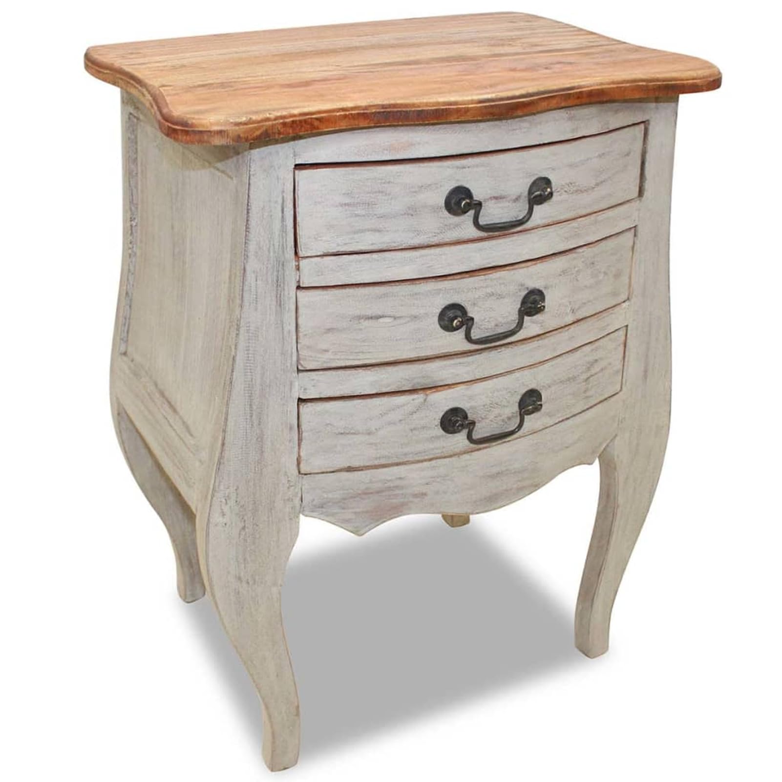 Table de chevet bois de récupération massif Homgoday 48x35x64cm