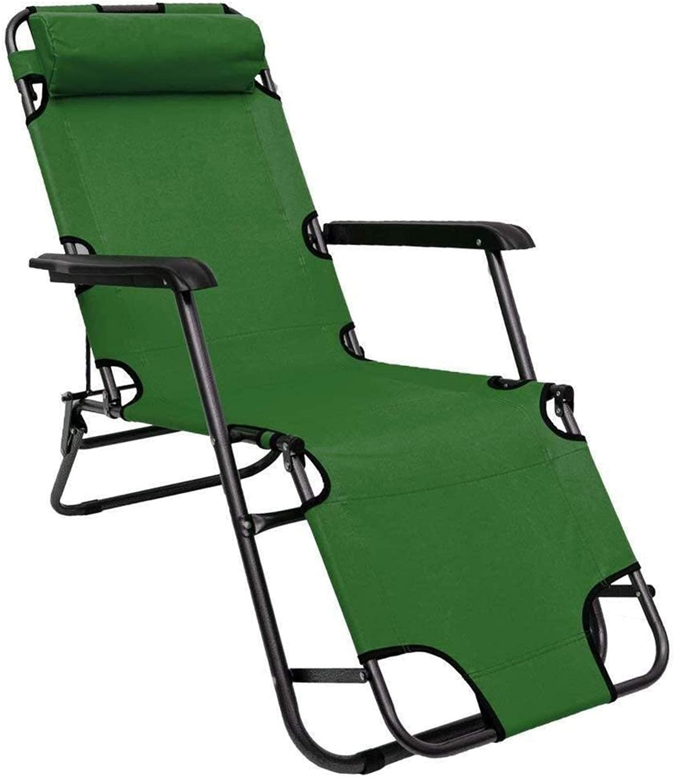 Lounger Folding Lounger Folding Lounger Reclining Garden Chair 153 cm + Leg Rest Tilt Back + Headrest