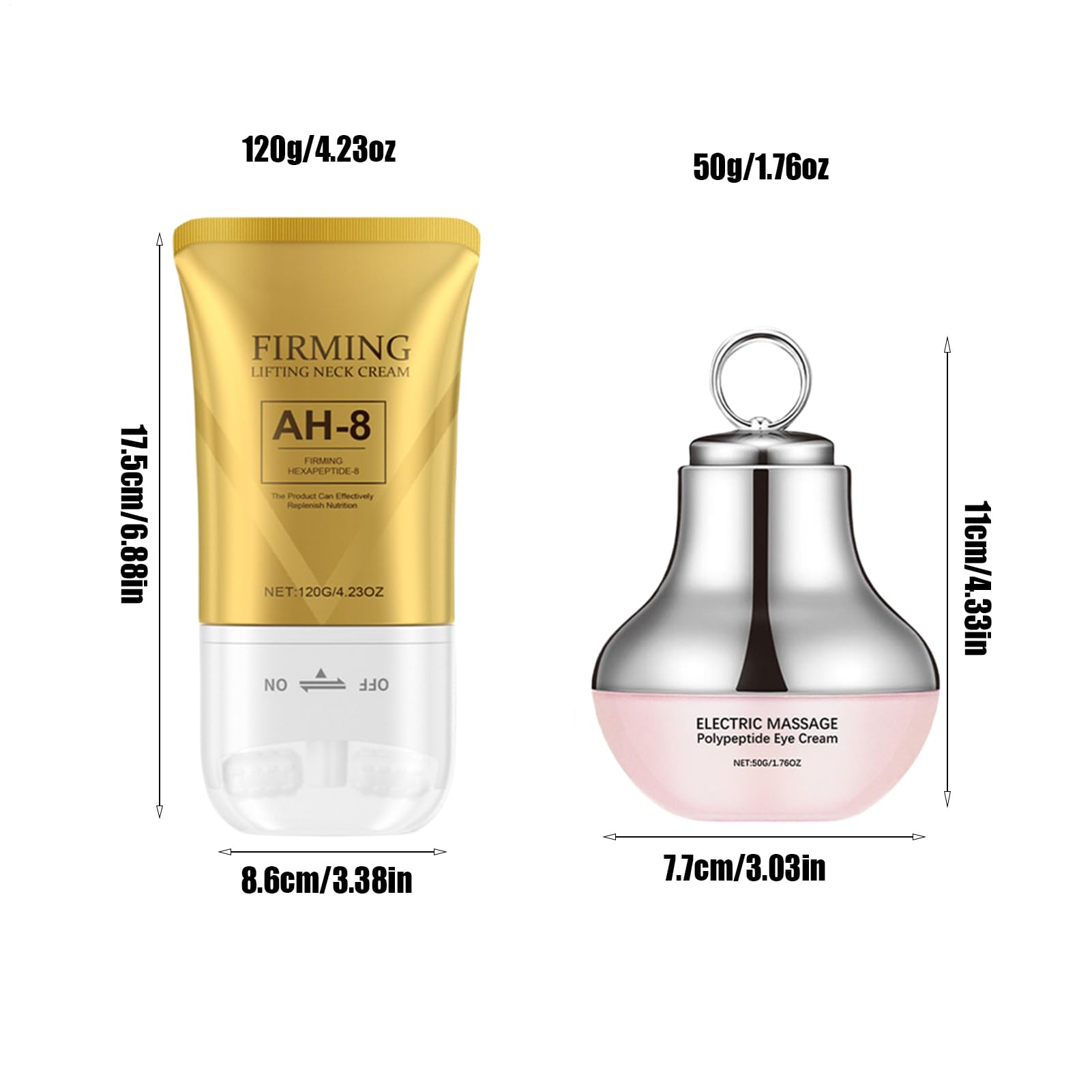 Crema Tensora Para El Cuello,Crema Eléctrica Antiarrugas para Contorno de Ojos - Loción Hidratante No Grasa Para Cuidado Facial y Post-Solar Uso Diurno y Nocturno