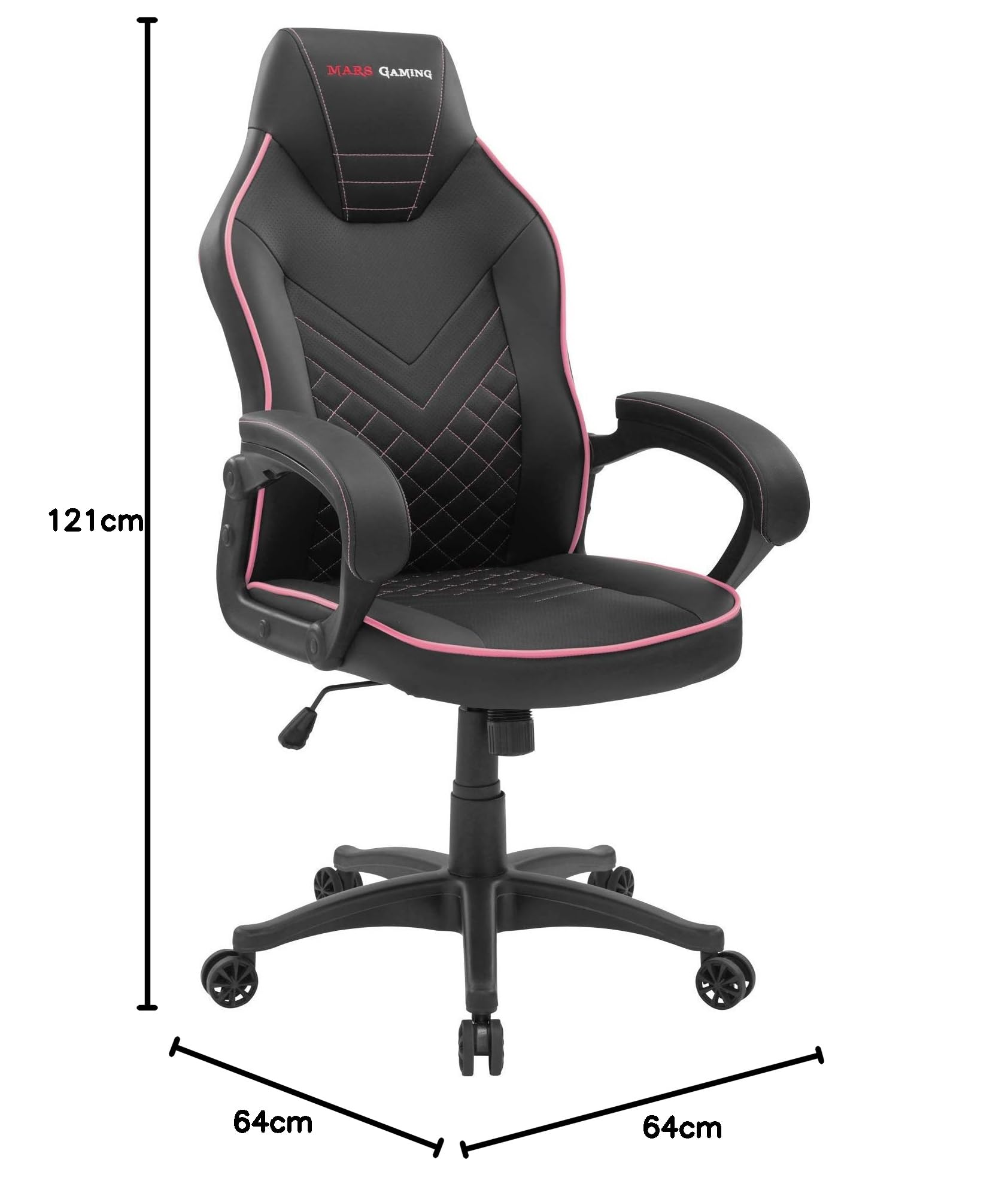 Mars Gaming MGCXONEBPK, Chaise Gamer Premium, PU, AIR-Tech, Classe 4, Rose