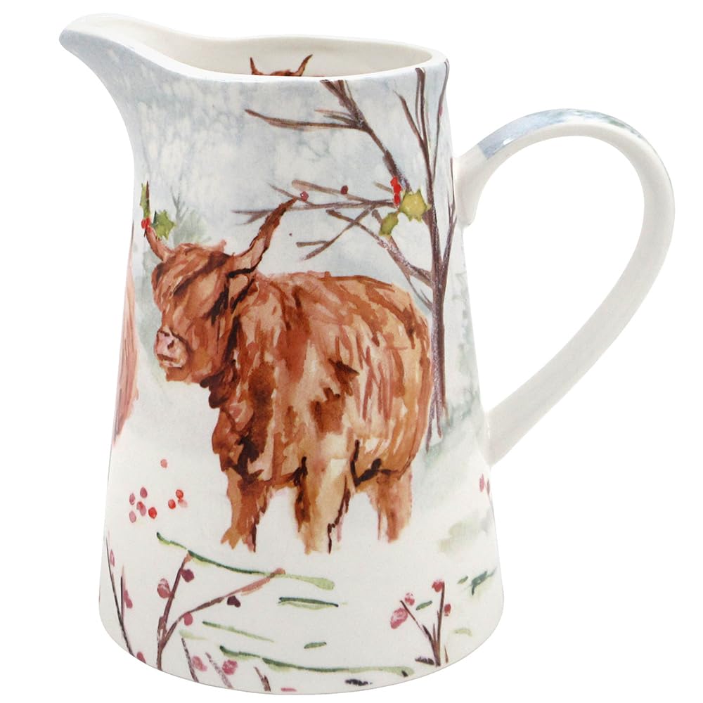 Christmas Highland Cows Milk Jug Gift Boxed