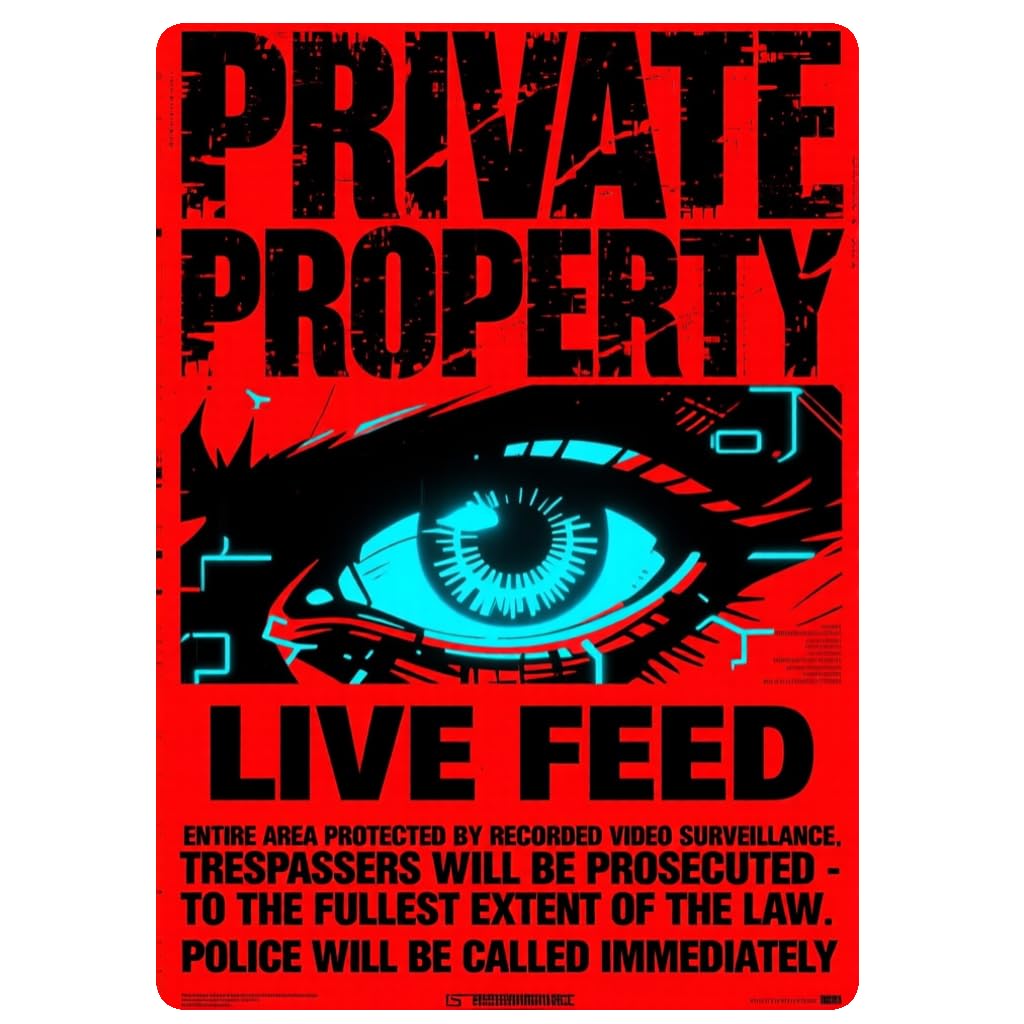 Private Property Video Surveillance Tin Sign, 8x12 Inch