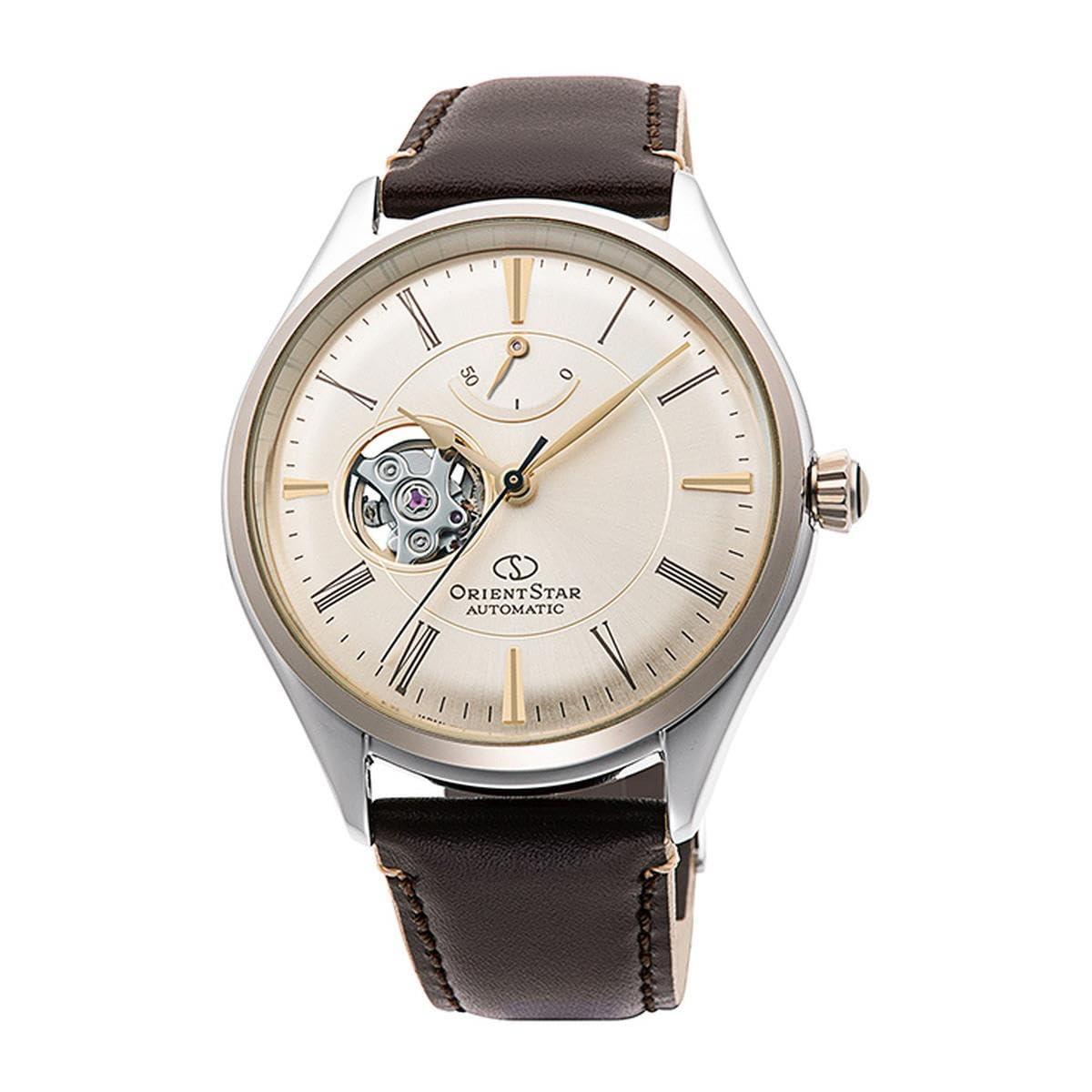 Orient Star Classic Semi-Skeleton Champagne Gold Dial Watch RE-AT0201G
