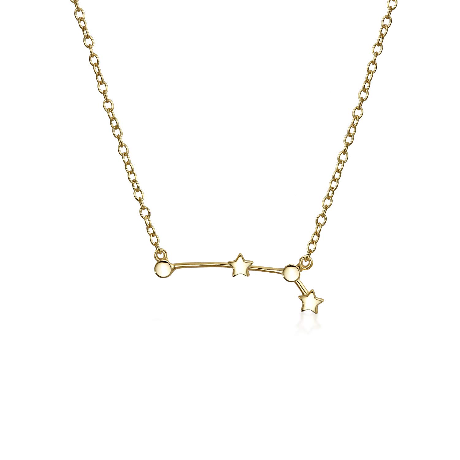 Bling Jewelry Delicado De Moda Horóscopo Astrología Zodiaco Constelación Estrellas Celestial Collar O Pendientespara Mujeres Adolescentes 14K Chapado En Oro .925 Plata De Ley