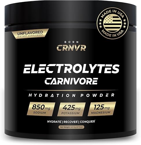 Electrolitos  Polvo de hidratación de alto contenido de sodio  850 mg de sodio, 425 mg de potasio, 125 mg de magnesio  Sin azúcar, sin carbohidratos