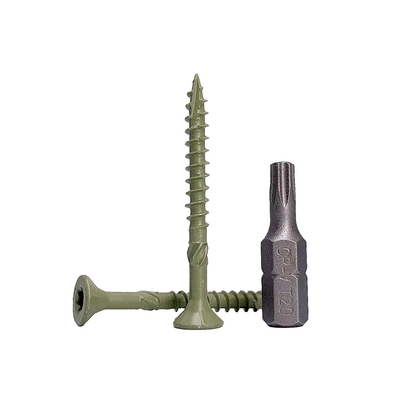 Paquete de 700 piezas con acabado anticorrosión verde de 4 x 40 mm, tornillos para madera, cabeza torx, tipo 17, cabeza avellanada, tornillo exterior (700, 4 x 40 mm)