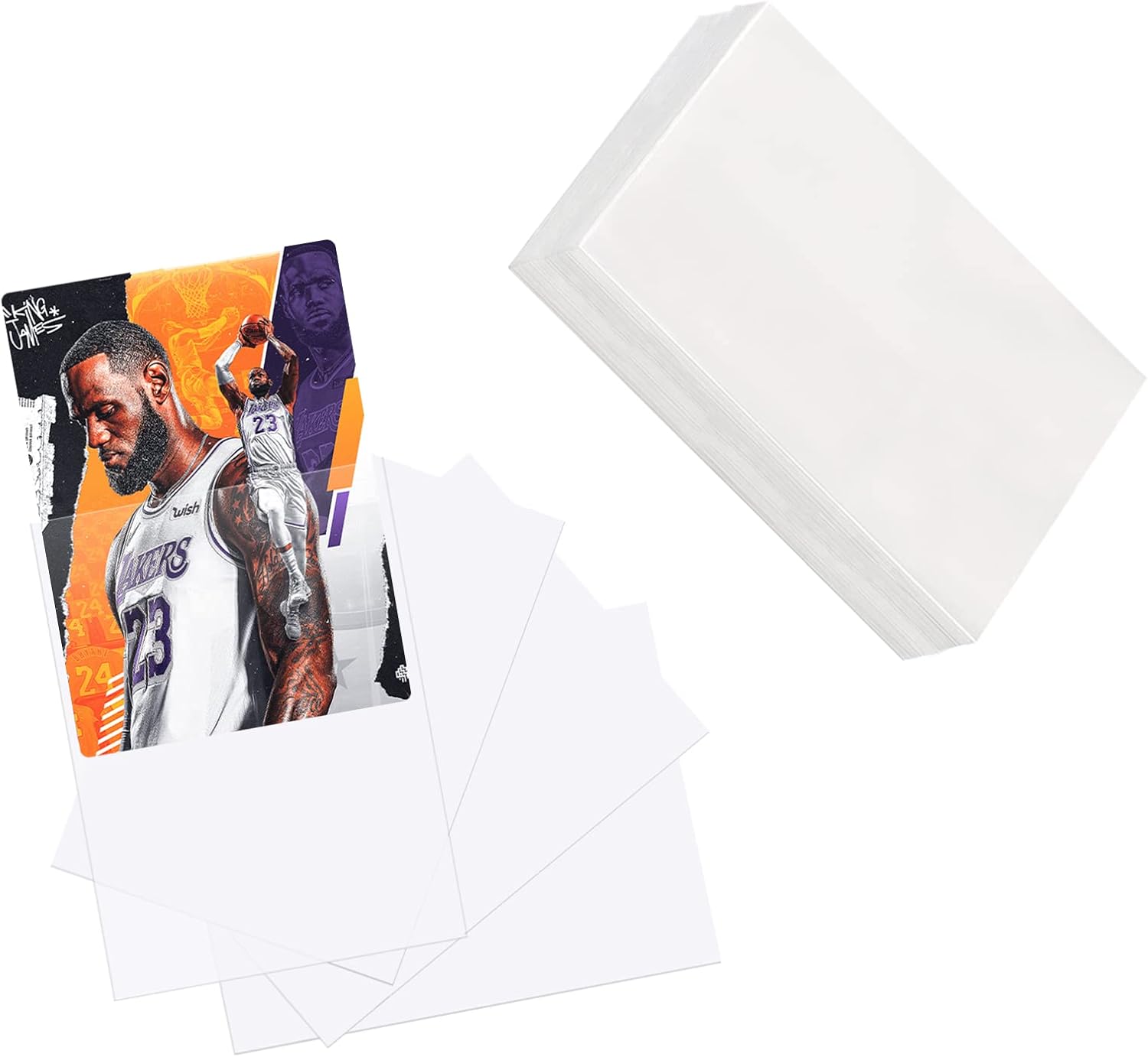 Moocuca 100 Pcs Trading Card Sleeves, Sleeves for Cards, 66 x 91mm Standard Size Deck Protector