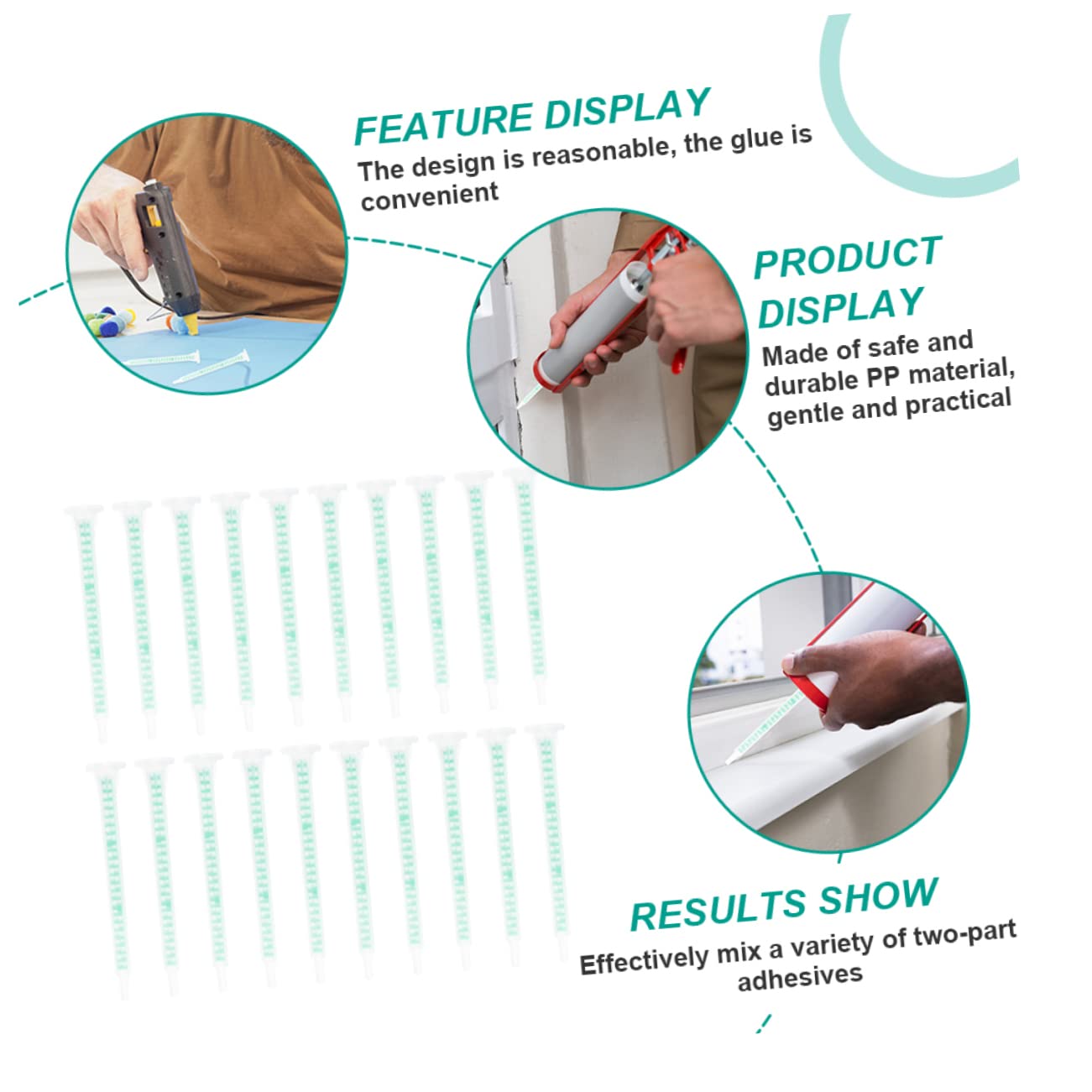 CHILDWEET 30pcs Epoxy Stir Sticks Resin Nozzle Tube Adhesive Dispenser Accessories for Efficient Mixing