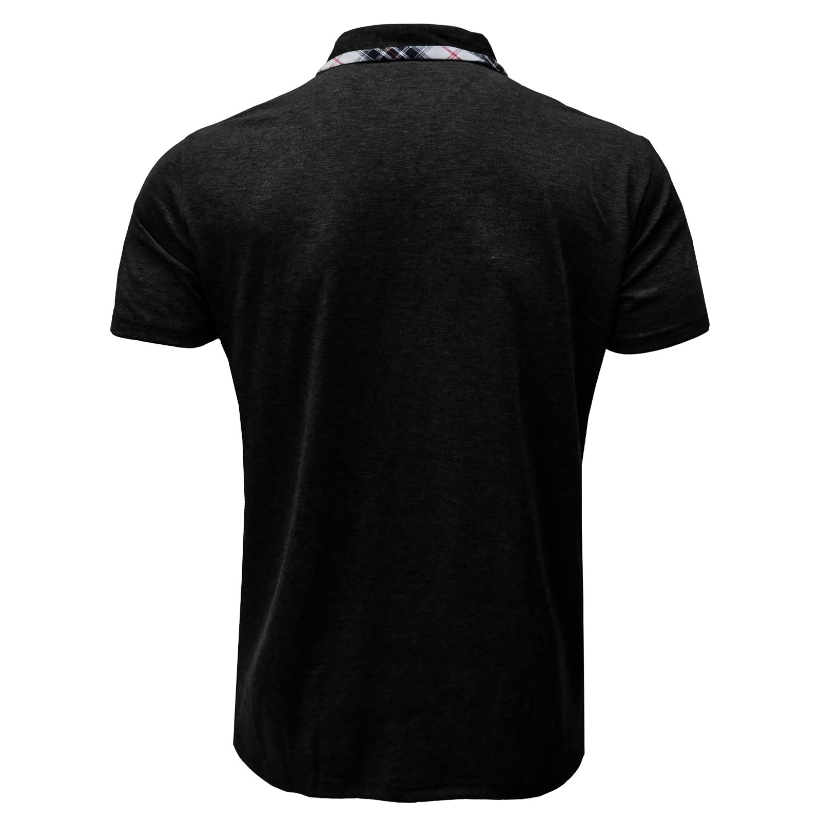 Comilaka Polo Uomo Manica Corta Cuciture a Quadri Polo con Tasca T-Shirt Estiva S-XXL