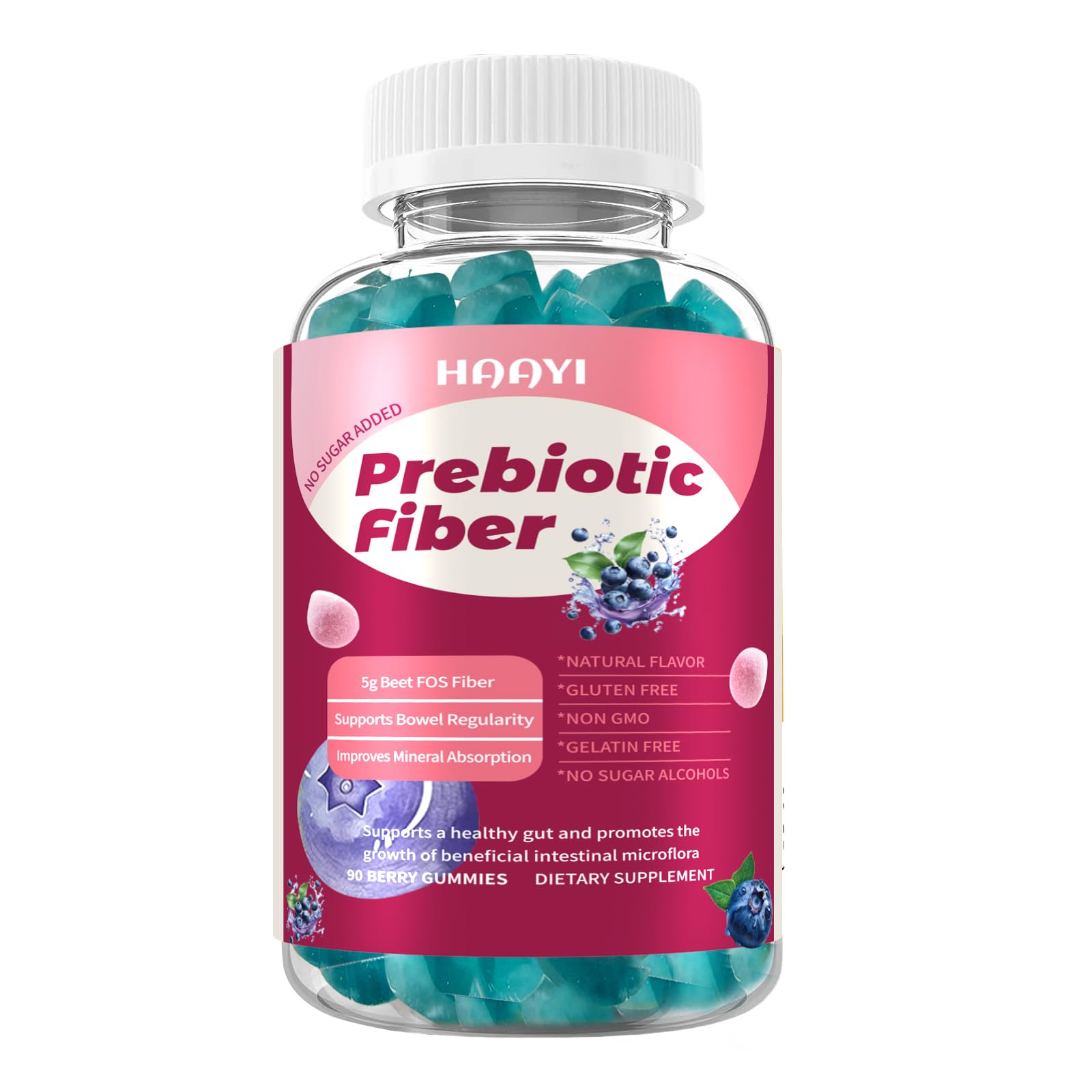 Prebiotic Fiber Supplement Gummies, Gut Health & Digestive