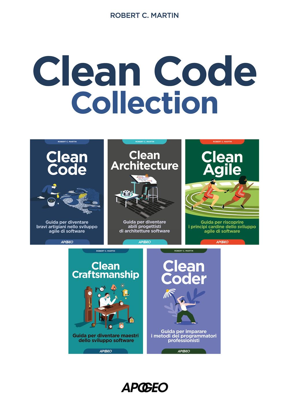 Clean code collection: Clean code-Clean architecture-Clean agile-Clean craftsmanship-Clean coder (Guida completa)