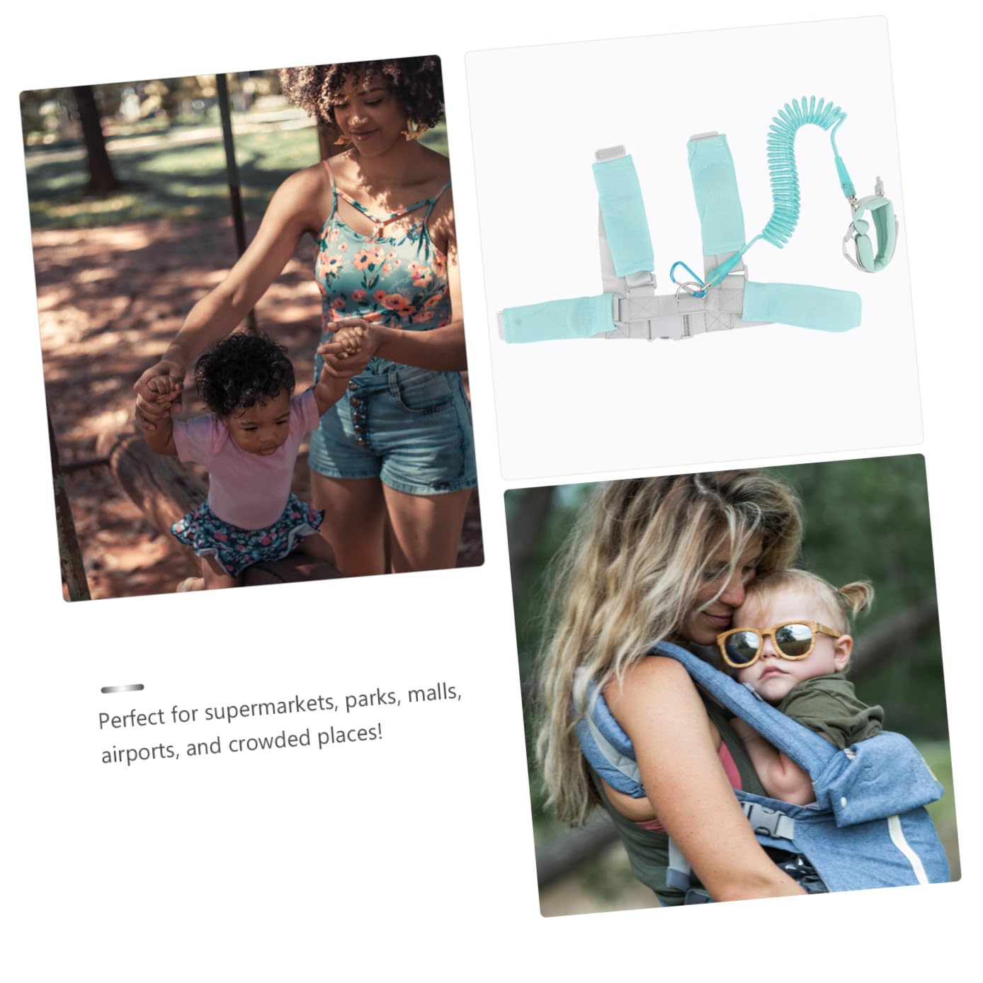 Kisangel 2.5M Kids Safety Harness Leash for Toddlers Anti-Lost Wrist Link Traction Rope Reflective Safety Strap for Outdoor Activities Sky- -Piece Set