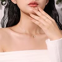 Vista 6 de Collar de Libélula Plata Esterlina Collar con Dije Colgante de Libélula Collar Delicado de Libélula Joyería de Insecto Collar de Insecto Circonita