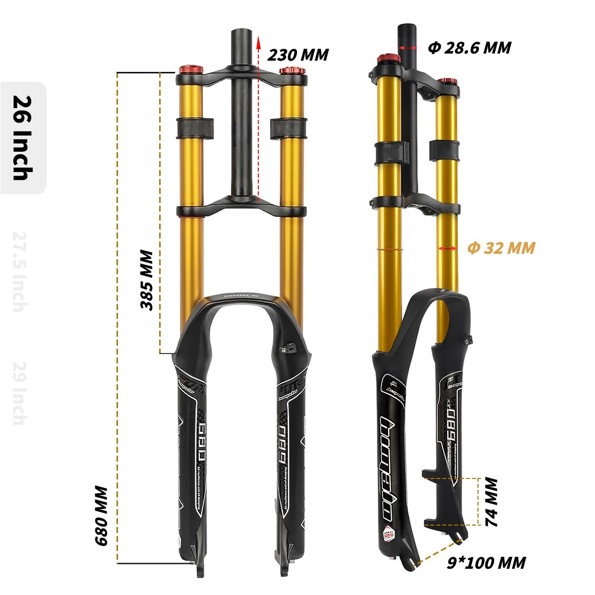 Amazon.co.jp: マウンテンバイクサスペンションフォーク 26/27.5