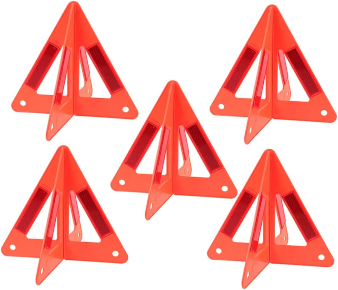 PRETYZOOM 5pcs Reflective Car Triangle Warning Rack High Visibility Emergency Safety Triangles for Vehicles Roadside Safety Automotive Accessories