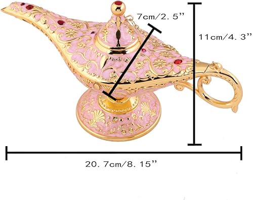 Miniatura 6 de Gusnilo - Lámpara mágica del genio Aladino, edición de coleccionista, accesorio árabe clásico y raro, decoración y delicado regalo para mesa de Rosa